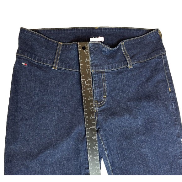 Tommy Hilfiger Womens Jeans Junior Size 13 Trouser Boot Cut Dark Wash - Picture 10 of 12